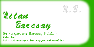 milan barcsay business card